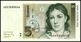 Germany 5 Deutsche Mark 1991 P-37 UNC Original Banknote
