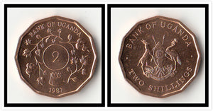 Uganda 2 Shillings1987 KM#28 Original Coin 1 piece