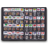Set 60 coins from different country, With Album , national flag 100% real original coin for collection