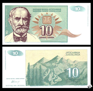 Yugoslavia 10 Dinars, 1994, P-138, banknotes, UNC original 1 piece