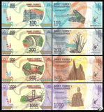 Madagascar set 4 pcs 100-1000 Ariary banknotes  2017 UNC original banknote