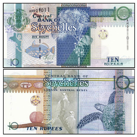 Seychelles 10 Rupees, 2013, P-36c, UNC original banknote
