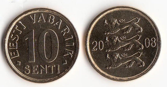 Estonia 10 cents original real coin random year