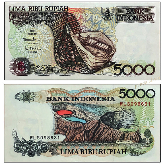 Indonesia 5000 Rupiah 1992 P-130 Original banknote