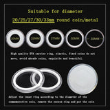 60 pcs Clear Plastic Round Case Coin Storage Capsules Holder Round protect shell for diameter 20/25/27/30/33mm with 1 box kit
