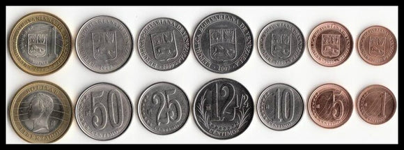 Venezuela Set 7 Coins Original Coin