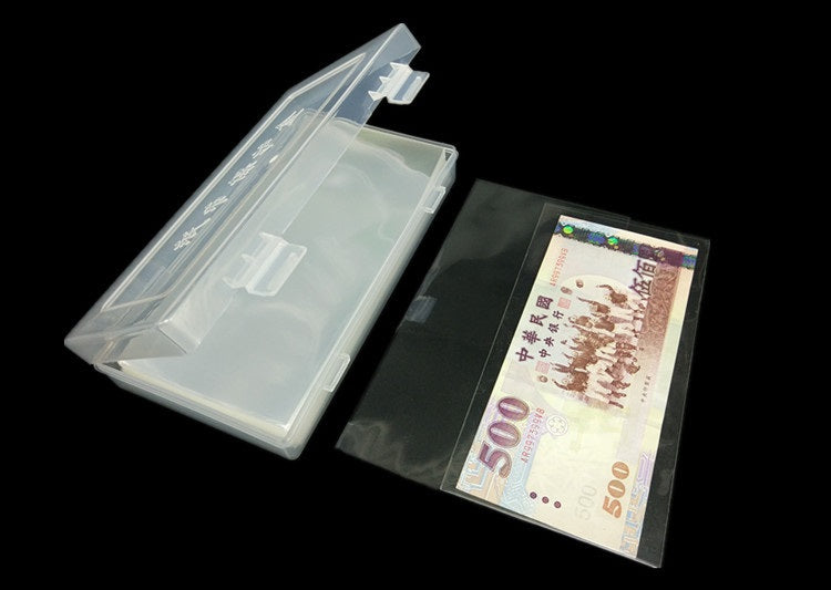 100 Currency Sleeves Paper Money Bill Holder Banknote Storage Collection Sleeves