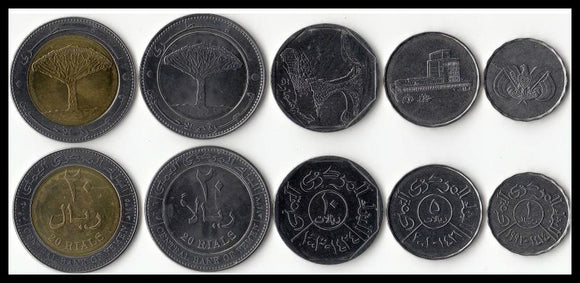 Yemen set 5 pcs coins UNC original coin