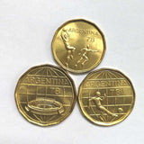 Argentina Set 3 pcs Coins (20 50 100 Pesos) 1978 soccer foot ball UNC real original coin