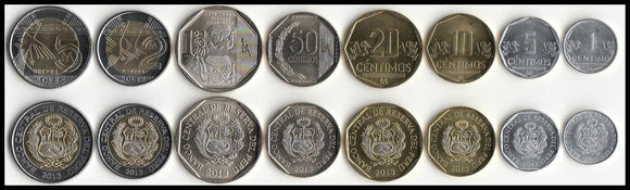 Peru Set 8 pcs coins 8 2011-2013 UNC original coin