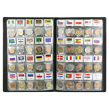 120 coins from different Countries, Original Real Coin with Leather album , good for collection or gift