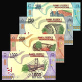 Madagascar set 4 pcs 100-1000 Ariary banknotes  2017 UNC original banknote