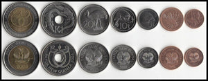 Papua New Guinea Set 7 Coins Original Coin