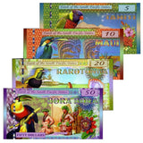 South Pacific, Set 4 PCS (5 10 20 50 Dollar ) Polymer Fancy Banknotes 2015-2016 UNC Original Banknote