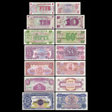 UK Great Britain set 7 pcs ( 5 Pence - 5 Pounds ) Military banknotes , UNC banknote