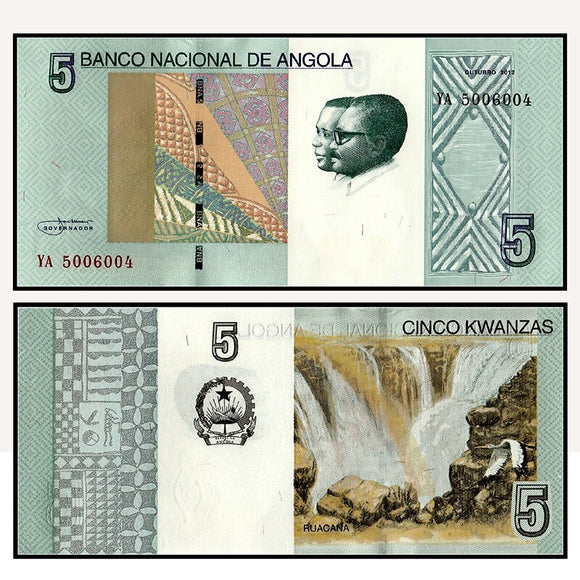Angola 5 Kwanza 2012(2017) P-New, UNC Original Banknote
