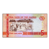 Gambia 5 Dalasis 2013 P-25 UNC Original Banknote