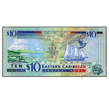 East Caribbean States D (Dominica) 10 Dollars 2000 P-38d UNC Original Banknote