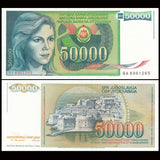 Yugoslavia  20000 / 50000 dinar 1987 P-95 /1988 P-96 banknotes UNC real original banknote