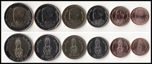 Thailand set 6 pcs coins, KING RAMA X (10), BIMETALLIC UNC original coin