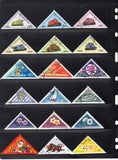 50 PCS Tri-angle Shape Post Stamps, Different Stamps From World, Used Postage Stamp with Post Mark for Collection ( CTO Stamps)