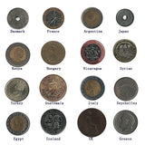Set 16 PCS Ancient Coins From 16 Different Countries, Used Condition, Real Original Ancient Old Coin for Collection, Lucky Coin