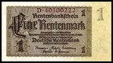 Germany 1 Mark, 1937, P-173b WWII Original Banknote