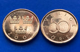 Sweden 50 Ore, Random Year, Coin 1 Piece