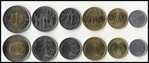Ethiopia, Set 9 PCS Coins, UNC Original Coin for Collection