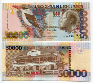 Sao Tome and Principe 50000 Dobras, 2013 P-68, UNC Original Banknote for Collection
