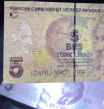 Turkey 5 LIRA, 2009(2020) P-222NEW, UNC Original Banknote for Collection
