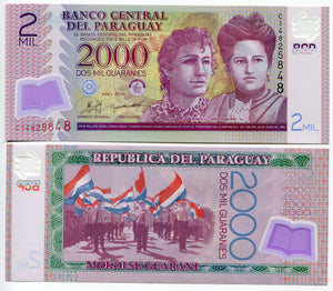 Paraguay 2000 Guaranis, 2008-2011, Polymer Banknote for Collection, 1 Piece