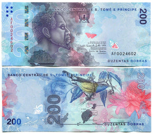 Sao Tome and Principe 200 Dobras, 2020/2021 P-New, UNC Original Banknote for Collection