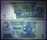 Zimbabwe 2 Dollars, 2019 P-New, UNC Banknote for Collection