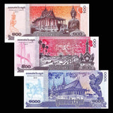 Cambodia, Set 3 PCS, 100,500,1000 Riels Banknotes, Banknote for Collection