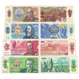 Czechoslovakia, Set 4 PCS, 10,20,50,100 Korun Banknotes, 1986-1989 P94-97, UNC Original Banknote for Collection