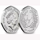 UK, British 50 Pence, 2019, 160th Anniversary Sherlock Holmes Commemorative Coin for Collection