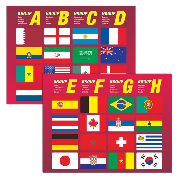 Flag Stickers for 32 Soccer Teams of Countries, 2022 Football World, Qatar Soccer Cup, Flag Sticker Mark Country Match Schedule