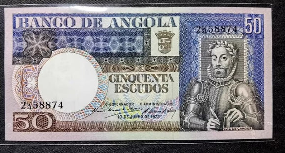 Angola, 50 Escudos, 1973 P-105, UNC Original Banknote for Collection