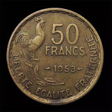 France, 50 Francs, 1951-1953, Used Condition, 27mm Original Coin for Collection