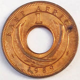 East Africa, 1 Cent, 1959-1961, Used Original Coin for Collection, 20mm