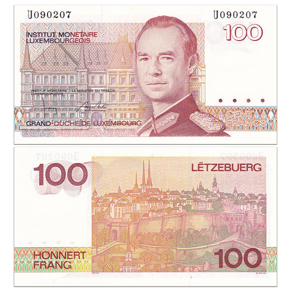 Luxembourg, 100 Francs, 1993 P-58, UNC Original Banknote for Collection