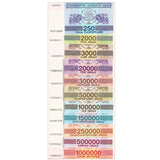 Georgia, Set 11 PCS, 250-1000000 Lari Banknotes, UNC Real Original Banknote for Collection, Paper Money, 1 Set