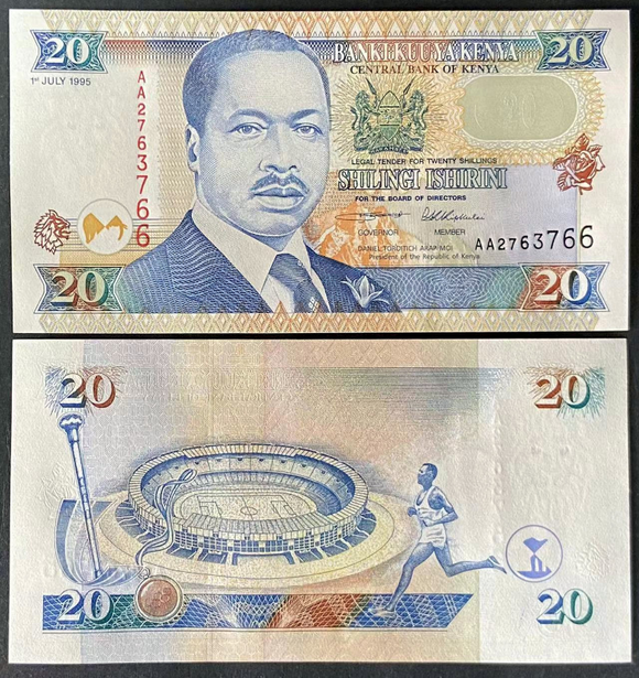 Kenya, 20 Shillings, 1995, P-32, UNC Original Banknote for Collection