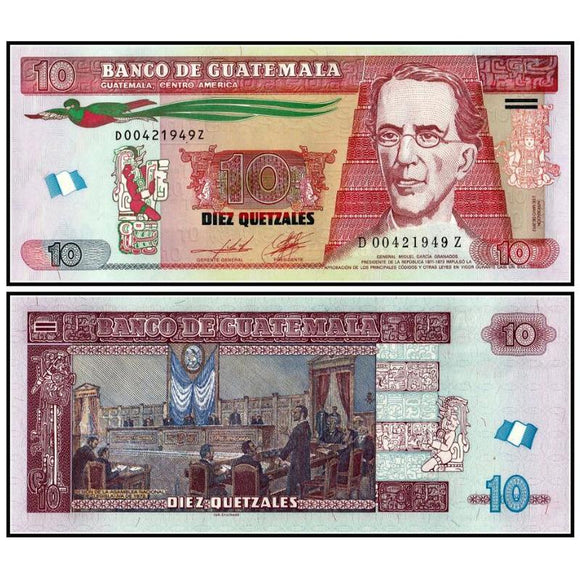 Guatemala 10 Quetzales 2012/2014 banknotes , UNC original banknote