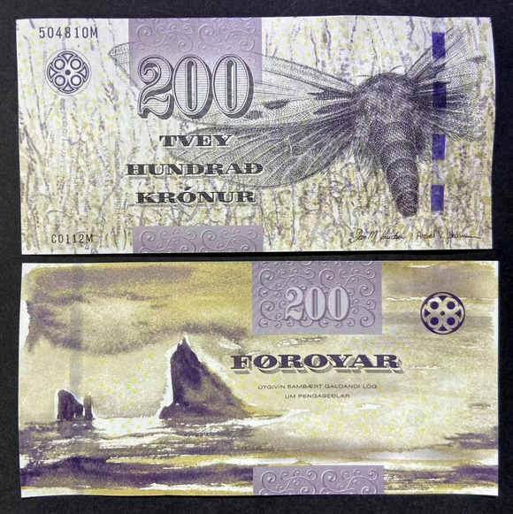 Faero Island, 200 Krona, 2011, P-31, UNC Original Banknote for Collection