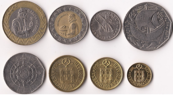 Portugal, Set 8 PCS Coins, UNC Original Coin for Collection