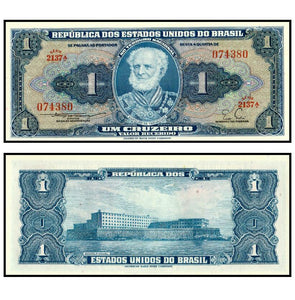 Brazil 1 Cruzeiro 1954-58 P-150b, A-UNC Original Banknote