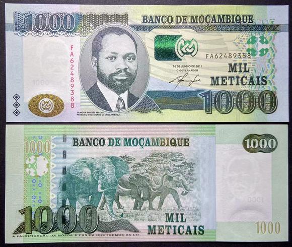 Mozambique, 1000 Meticas, 2011, P-154, UNC Original Banknote for Collection