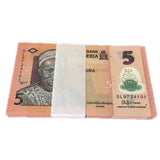 Nigeria 5 Naira Full Bundle (100 pcs) , random year , UNC original banknotes
